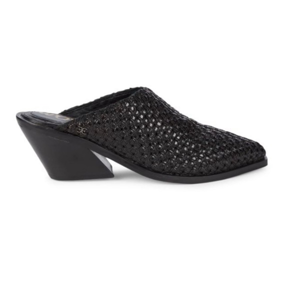 Sam Edelman NEW Karlin Black Woven Leather Mules Size 7.5 - Picture 1 of 10